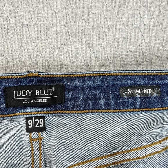 Judy Blue Slim Fit Jeans Women 9/29(28X30) High Rise Distressed medium wash - Picture 2 of 14